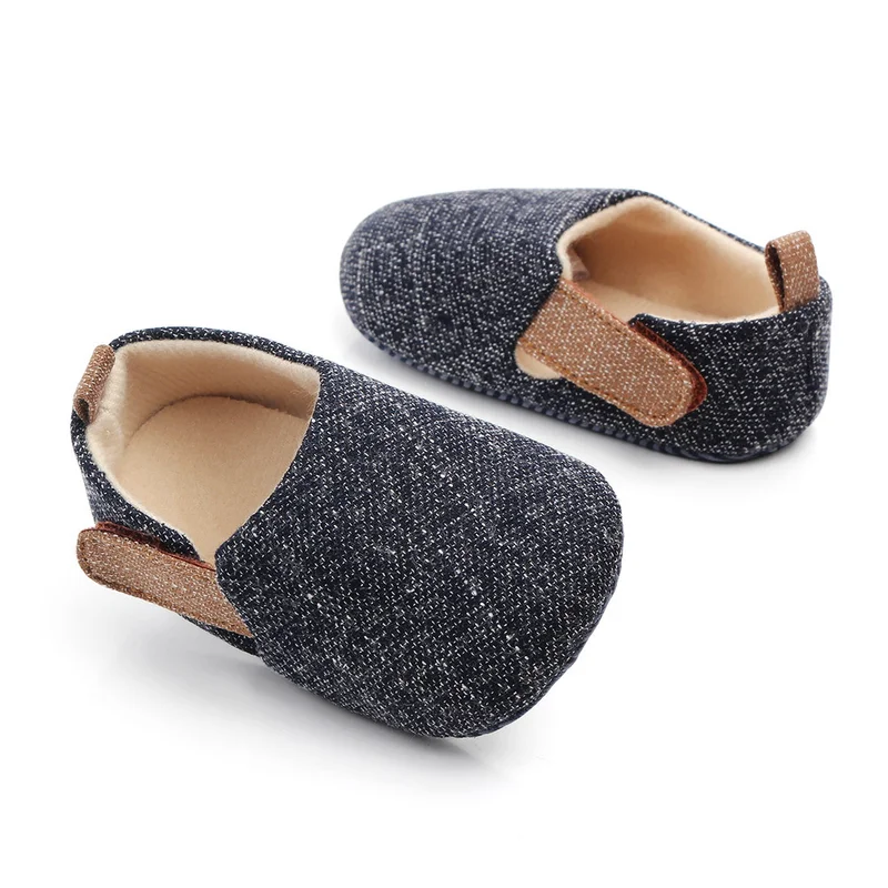 Summer Baby Shoes Walking Shoes Male and Female Treasure Soft-soled Antiskid Shoes 0-3 Years Baby Boy Boots Shoes Black Canvas