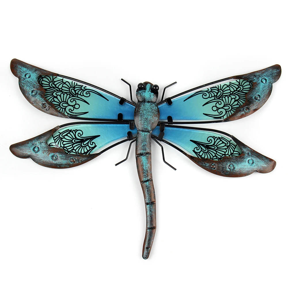 

Metal Dragonfly Wall Artwork for Garden Decoration Miniaturas Animal Outdoor Statues and Sculptures for Yard Decoration