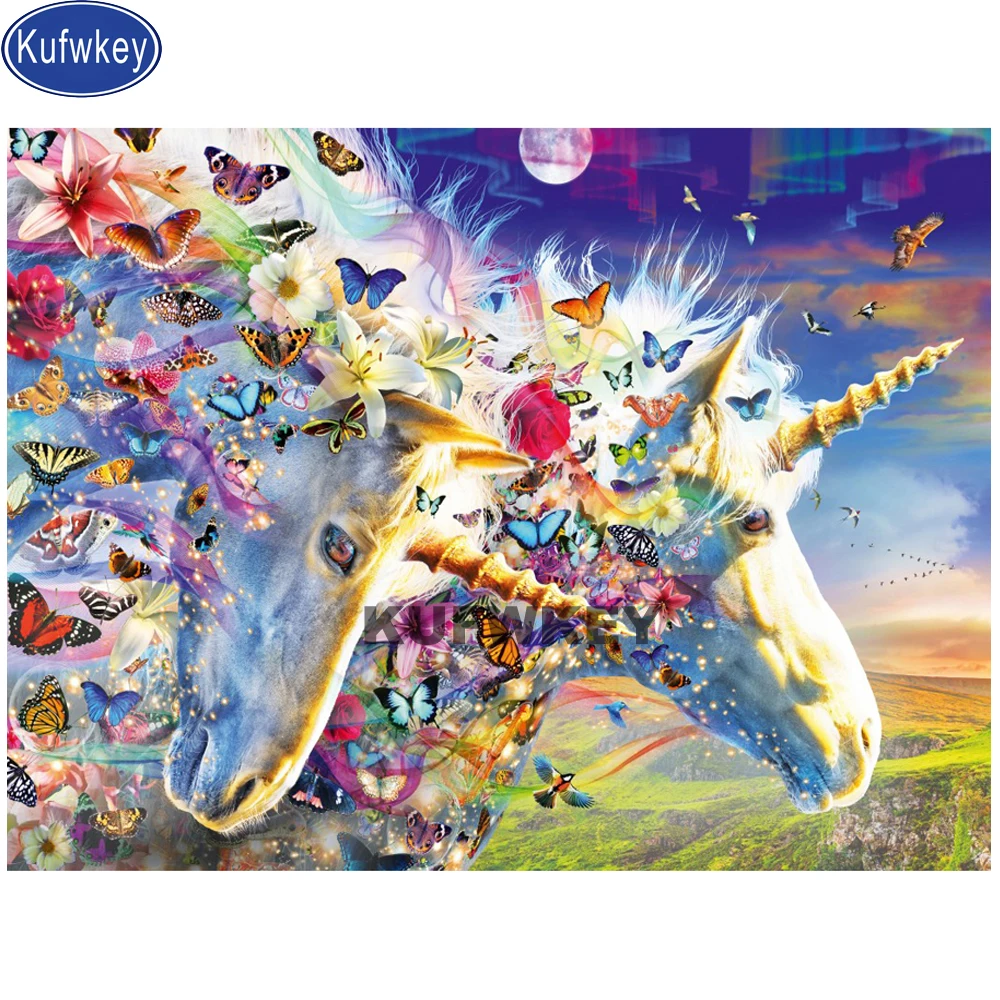 Алмазная картина Единорог Радуга с полным заполнением мозаика алмазная вышивка