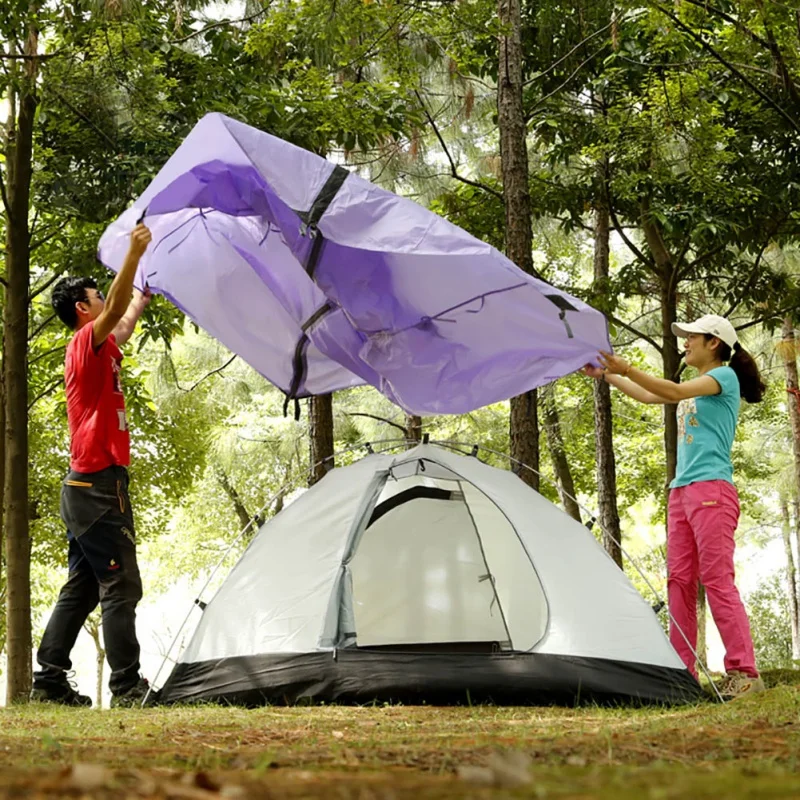 

2 Person Aluminum Pole Lightweight Camping Tent Backpacking Tent Double Layer Portable Handbag For Hiking Travelling