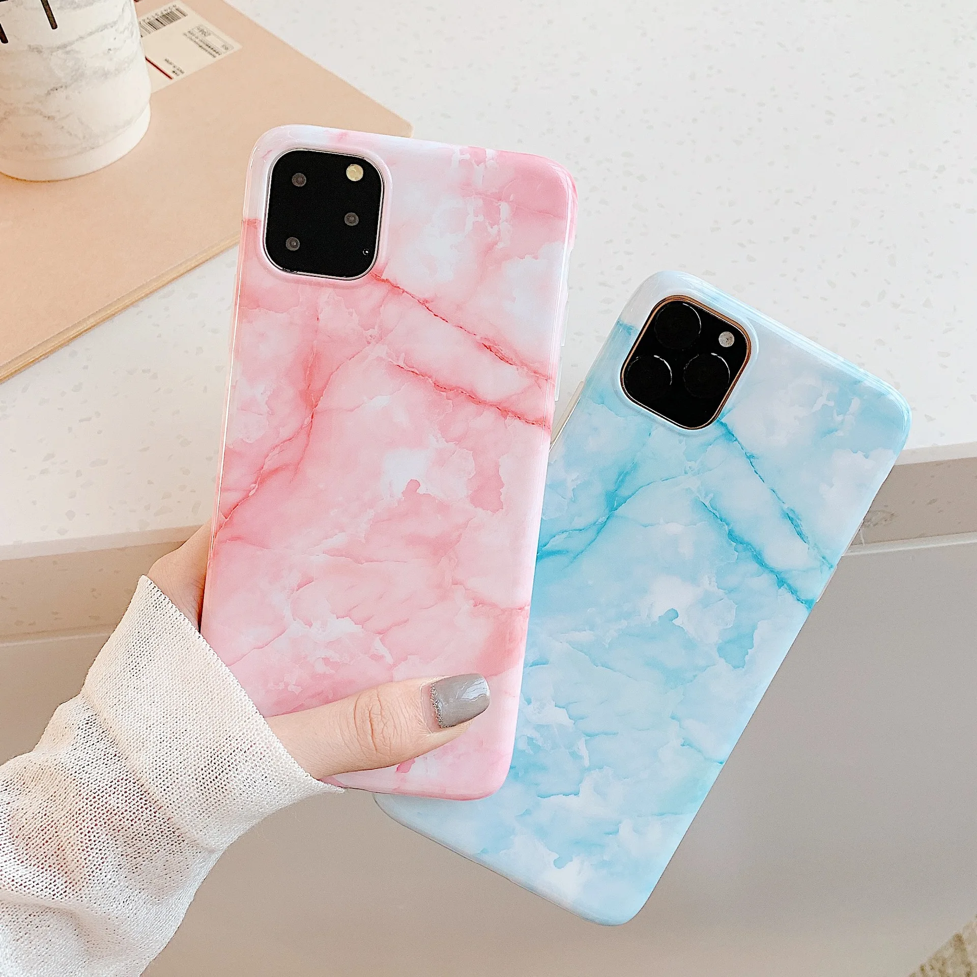 Глянцевый мраморный чехол с трещинами для телефона iPhone 11 11Pro Max XS XR X 7 8 Plus 6 6S задняя