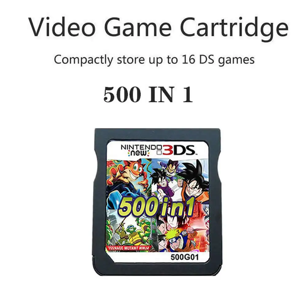 

500 Games in 1 Vedio Game Cartridge Console Card Super Combo Mario Multicart for Nintendo DS NDS NDSL NDSi 3ds 2ds XL