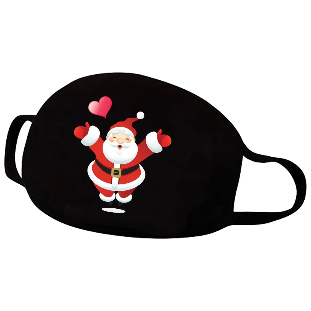 

1pc Christmas Unisex Cartoon Printing Masks Windproof Washable Dustproof And Breathable Reusable Face Mask Various Styles#E