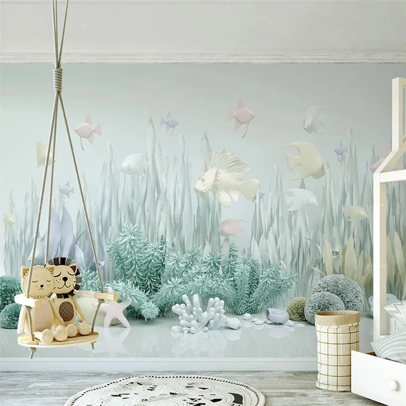 

Настенные обои под водой, 3D фоны для детской комнаты, современный креативный домашний декор, фреска