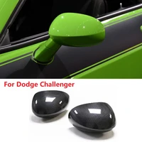 full dry carbon fiber rear view mirror cover caps fit for dodge challenger 2009 2021 add on style
