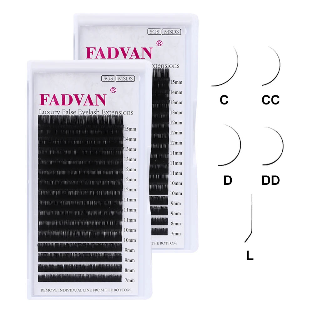 

Fadvan New 16 Lines Faux Mink Natural Eyelashes Extensions C/CC/D/DD Curl Individual Makeup Lashes Extension for Buidling