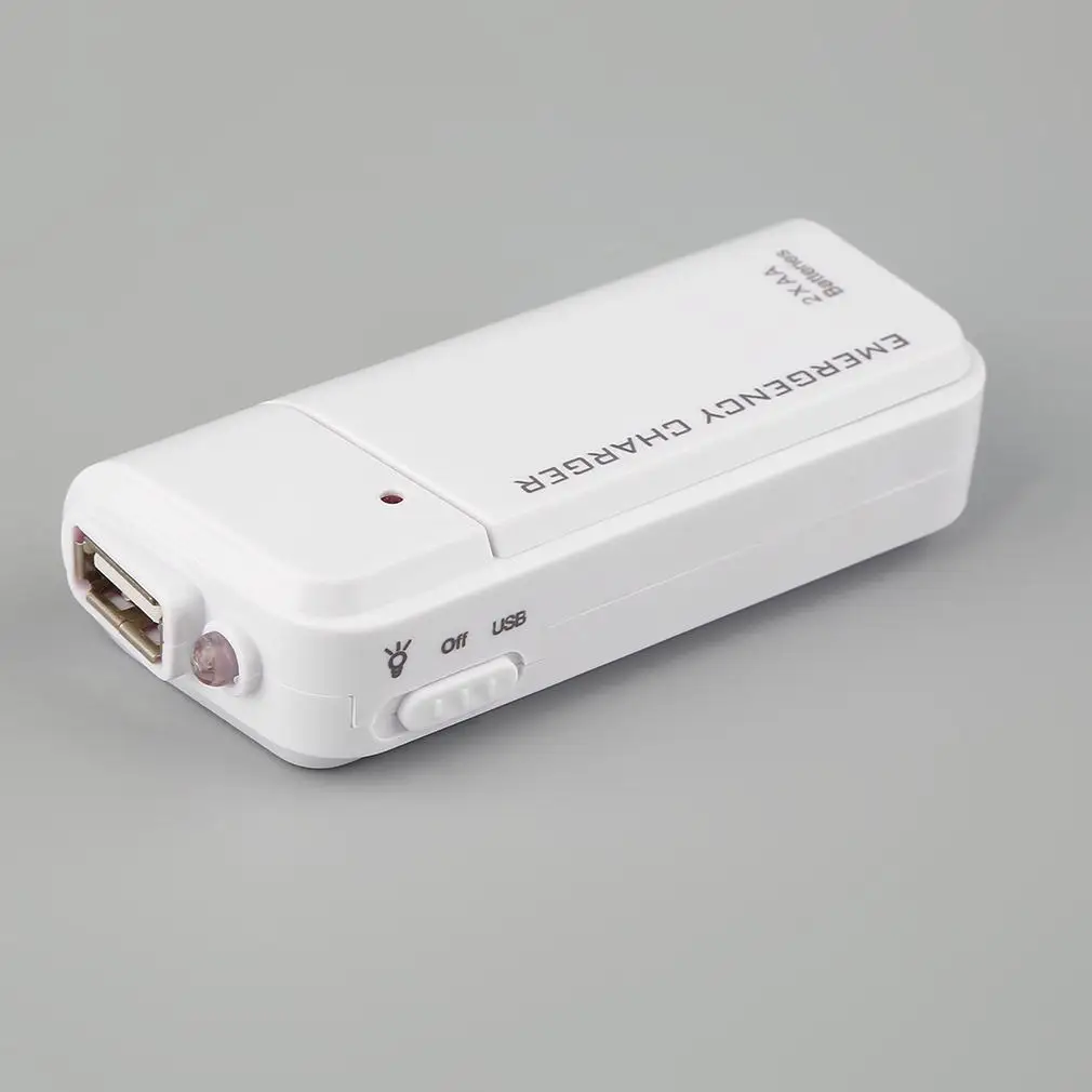 Черный 4X AA батарея Портативное аварийное зарядное устройство USB для сотового