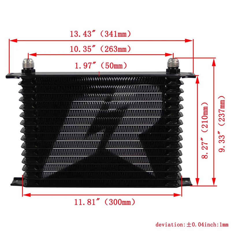 LINESRACING AN10 15 рядный Алюминиевый масляный радиатор с монтажным кронштейном 262 мм