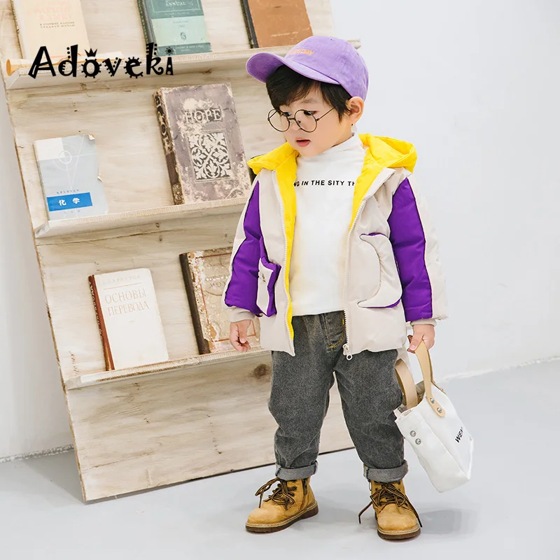 

Adoveki 2019 Autumn Winter The New Down Jacket for Girls Boys Warm High Quality Winter Coat Star Moon Design Baby Jacket Coats