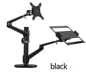 BLACK OL-W3L алюминиевая многофункциональная 1"-17" эргономичная настенная подставка для ноутбука 3" ЖК-кронштейн для монитора компьютера с колонкой - Цвет: BLACK