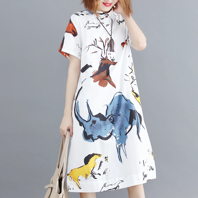 

2020 New Arrive Summer Maternity Dress Woman Cute Cartoon Print Large Size Dresses Pregnant Woman Clothing MD-02246