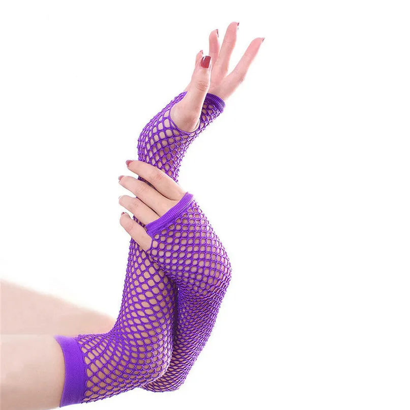 women gloves 1 пара Женские пикантные сетчатые длинные перчатки женские перчатки без пальцев сетчатые однотонные handschuhe handschoenen J15 - Цвет: women gloves