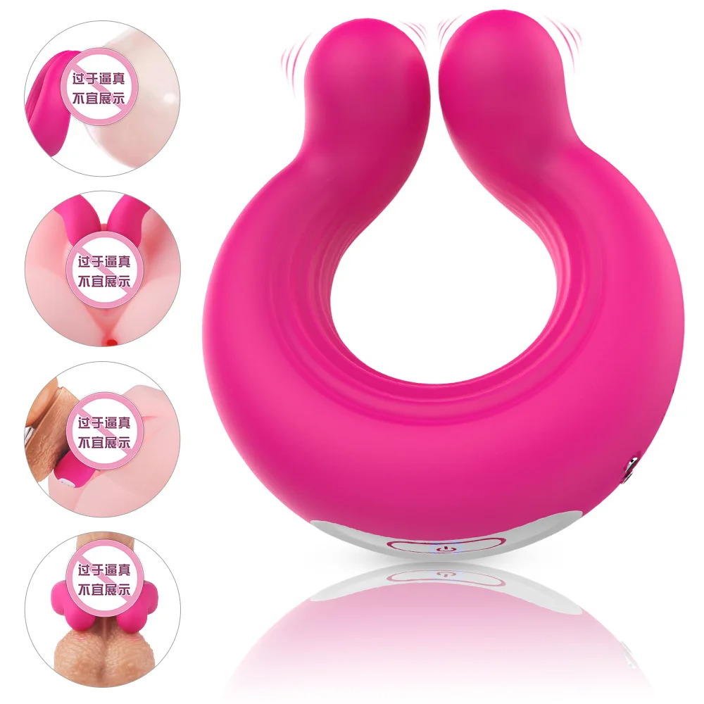 

Female Vibration Climax Toy Nipple Clitoris Stimulation Double Head Cock Ring Husband Wife Share Lock Essence
