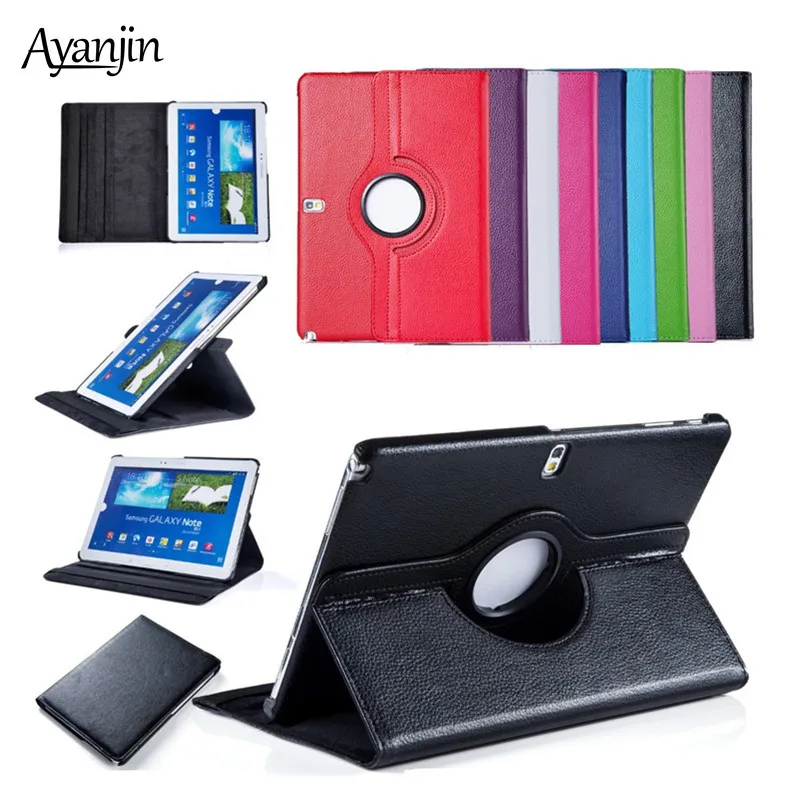 360 Вращающийся из искусственной кожи чехол для samsung Galaxy Note 2014 Edition 10 1 дюймов P600 P605