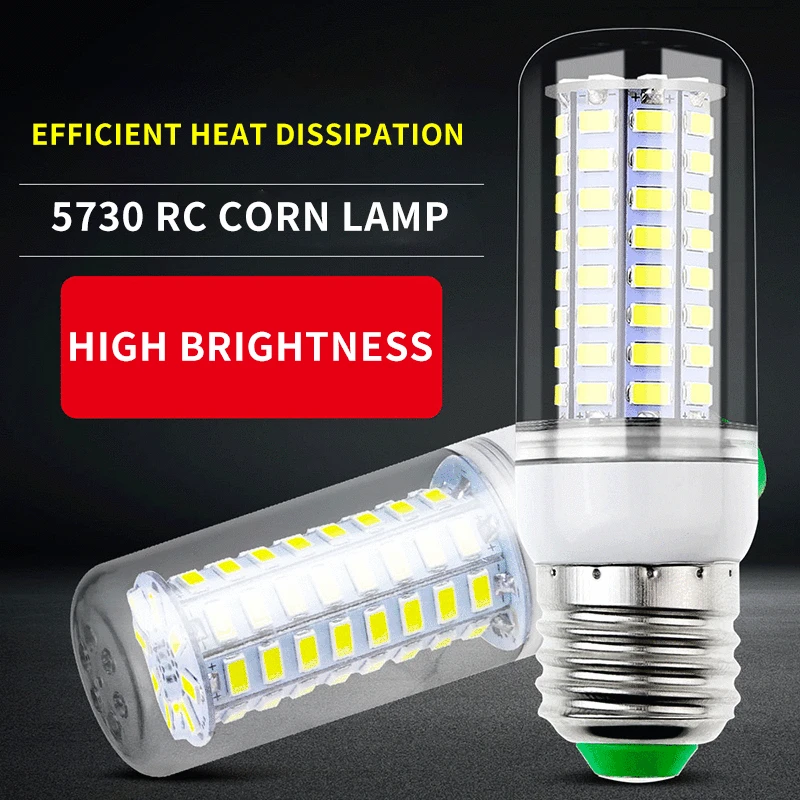 

E27 LED Lamp 220V SMD 5730 E14 LED Light GU10 24 36 48 56 69 72 LEDs Corn Bulb Chandelier For Home Lighting LED Bulb