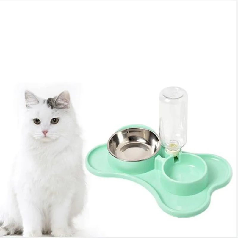 

Anti-skid and Leak-proof Bone-shaped Pet Double Bowl Pet Double Bowl Automatic Drinking Water Dual-purpose Pet Cat Food Bowl
