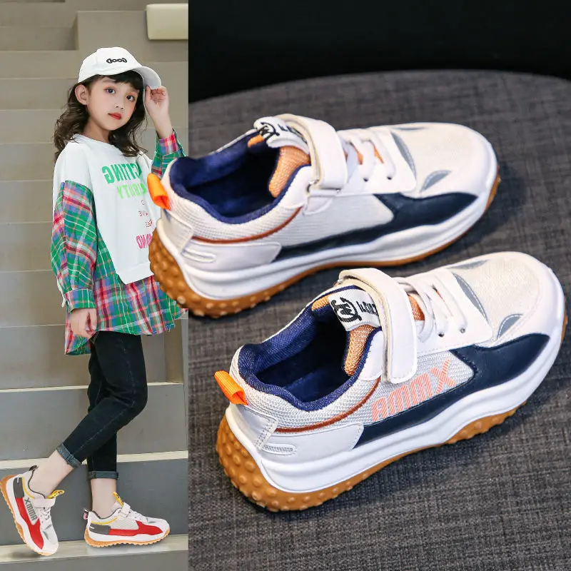 

Кроссовки для мальчиков, новинка, весна-осень, детская сетчатая дышащая Спортивная обувь для бега, обувь для девочек, повседневная трендова...