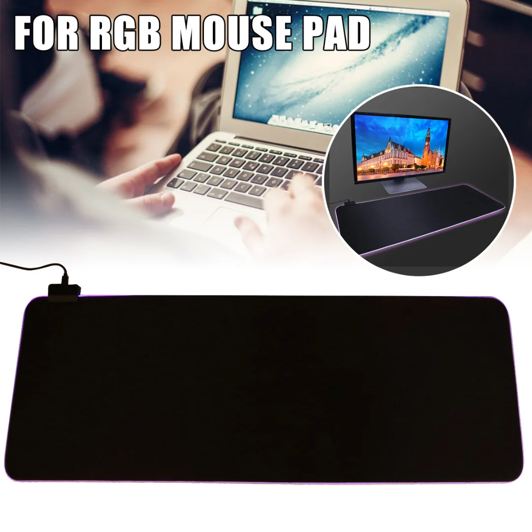 

Для ПК, компьютера, ноутбука, 1 шт., RGB светодиодный игровой коврик для мыши с подсветкой, красочная светящаяся клавиатура, коврик для мыши