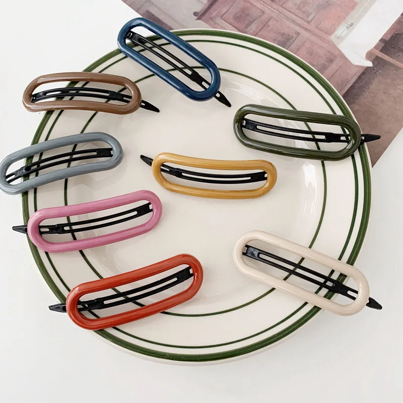 Fashion Oval Candy Color Hairpins Women Lady Hair Clips Pin Barrette Accessories For Girls Hair Ornament Tool Hairgrip Headdress