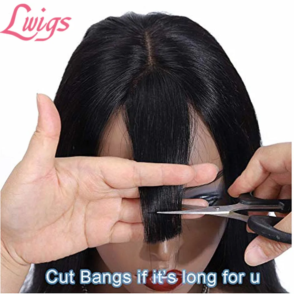 Недорогой парик с прямыми кружевами спереди челкой без клея 13X4 13x6 парики на сетке