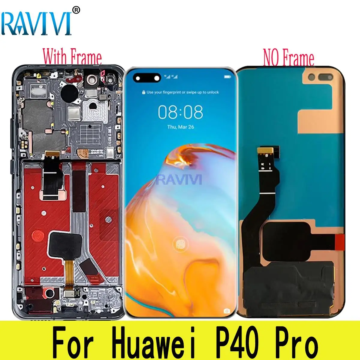 Pantalla LCD AMOLED de 6,58 pulgadas para Huawei P40 Pro, montaje de digitalizador probado, ELS-NX9 de repuesto, ELS-N04-0