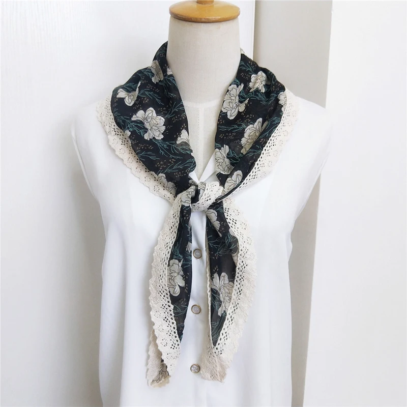 

Floral Neckerchief Lace Fashion Novelty Neck Scarf Neckerchief Scarf for Women Girls Small Square Scarves Necker Accessories