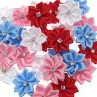 Цветы атласные белые, 1 дюйм, 12 шт., 2,8 см