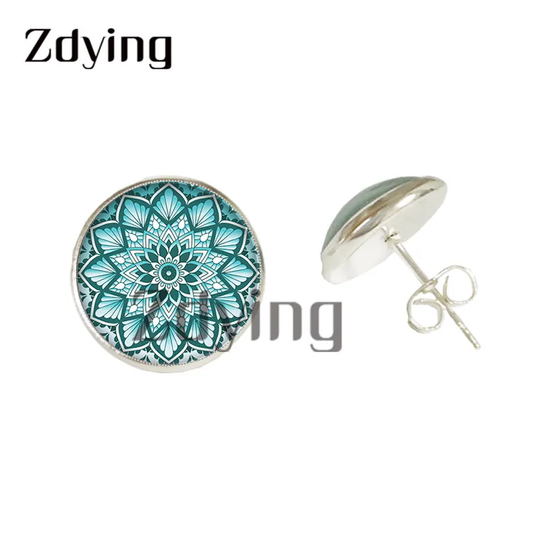 Женские серьги гвоздики в богемном стиле виде мандалы|Серьги-гвоздики| |