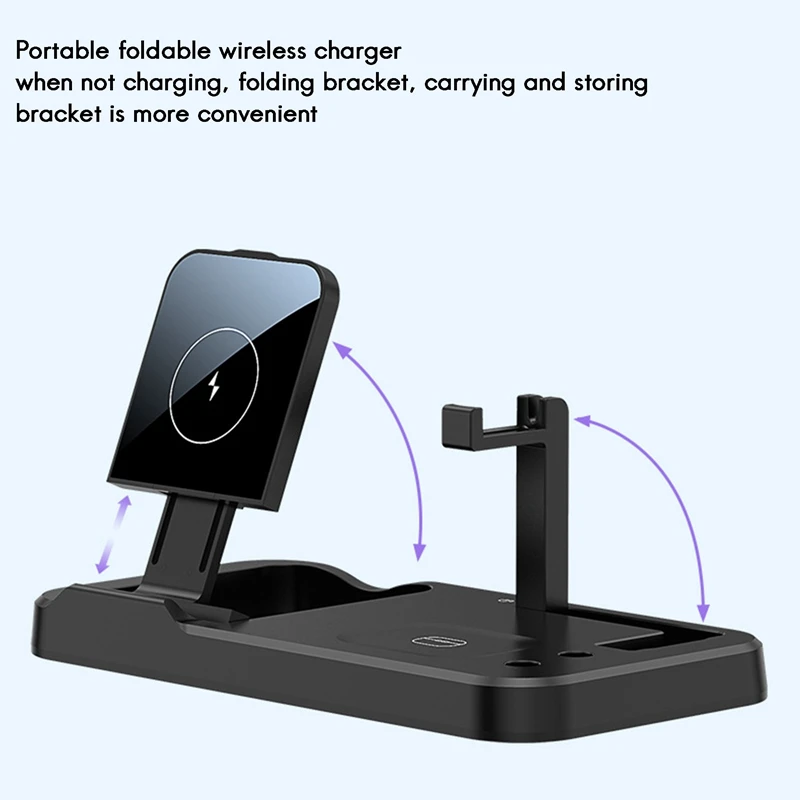 10W Qi Wireless Charger 4 In 1 Fast Charging Stand For Iphone 12 11 Pro XS Apple Watch 5 3 Pencil Charge | Электроника