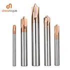 1 шт. твердый карбидный Фаска Инструмент фрезеровочный резак 4 канавки фаска Концевая фреза угловой круглый инструмент 0,5-5,0 для удаления заусенцев