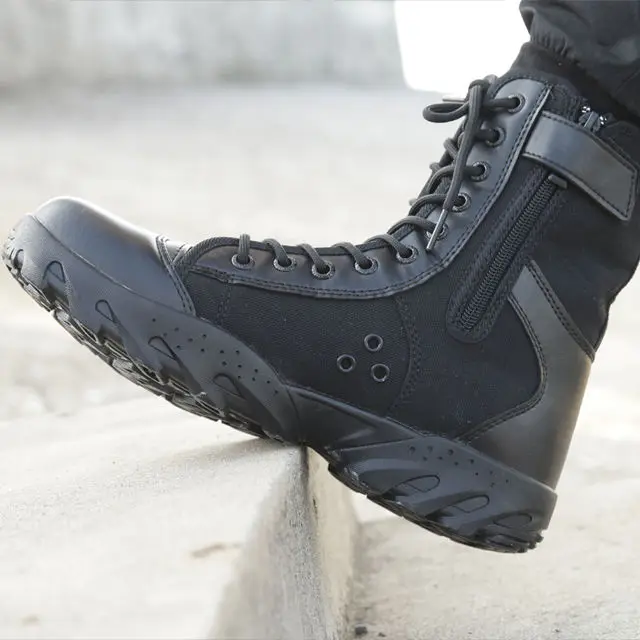 Outdoor Training High-Top Combat Boots Men's Breathable Tactical Military Shock Absorption Ultra-Light Canvas Combat Boots