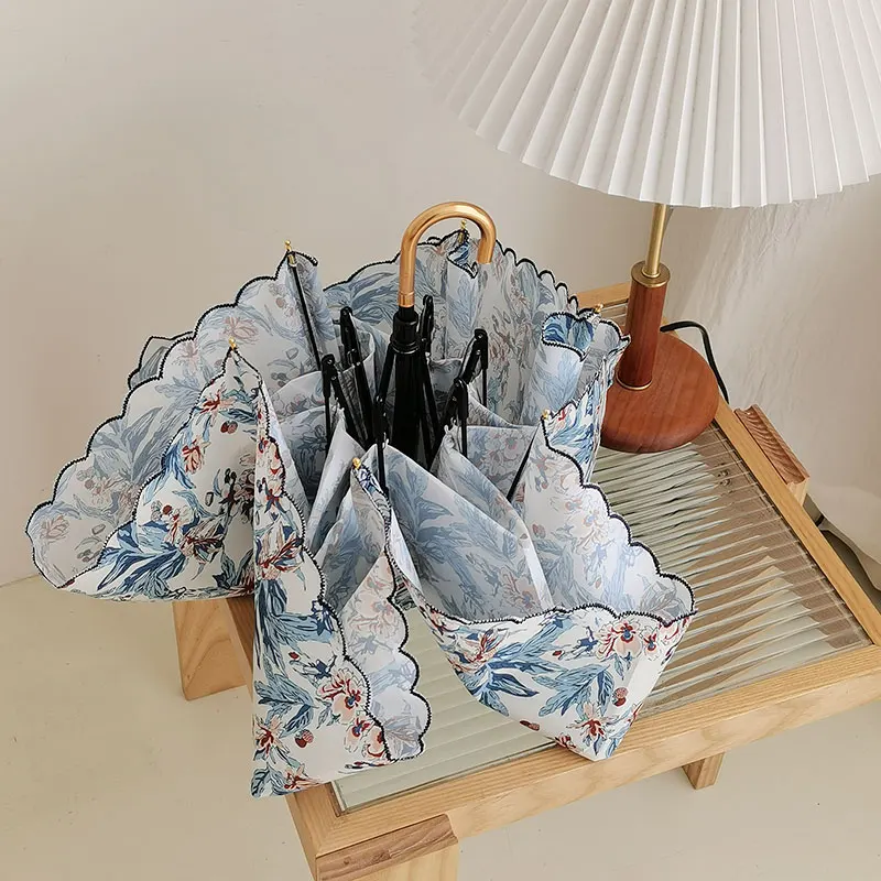 Offerte Ombrello Da Spiaggia Pieghevole Pioggia Donna Fiore Giapponese Ombrellone Da Giardino Ombrello Antivento Per Esterni Paraguas Plegable Rain Products DE50YS