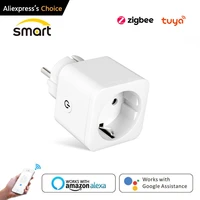 tuya smart plug zigbee socket outlet eu 16a 3500w power monitor works with alexa google remote voice timer smart home automaiton
