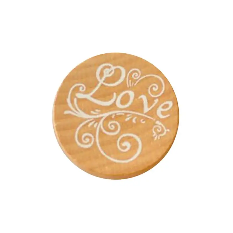 

DIY Round Shape Greeting Words Wood Rubber Seal Stamper Floral Pattern Seal