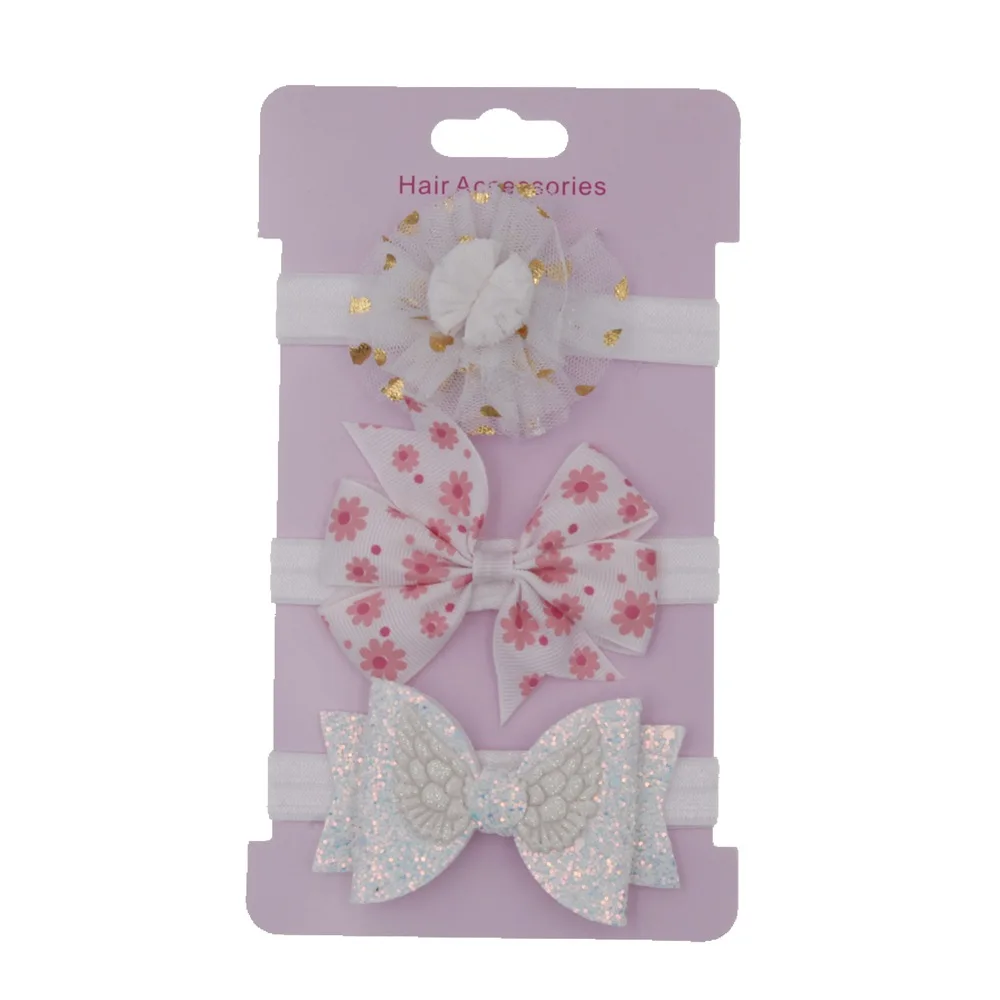 

3Pcs/Set Children Headdress Sequins Bowknot Flower Hair Band Photography Props Birthday Party Decoration Holiday Gifts