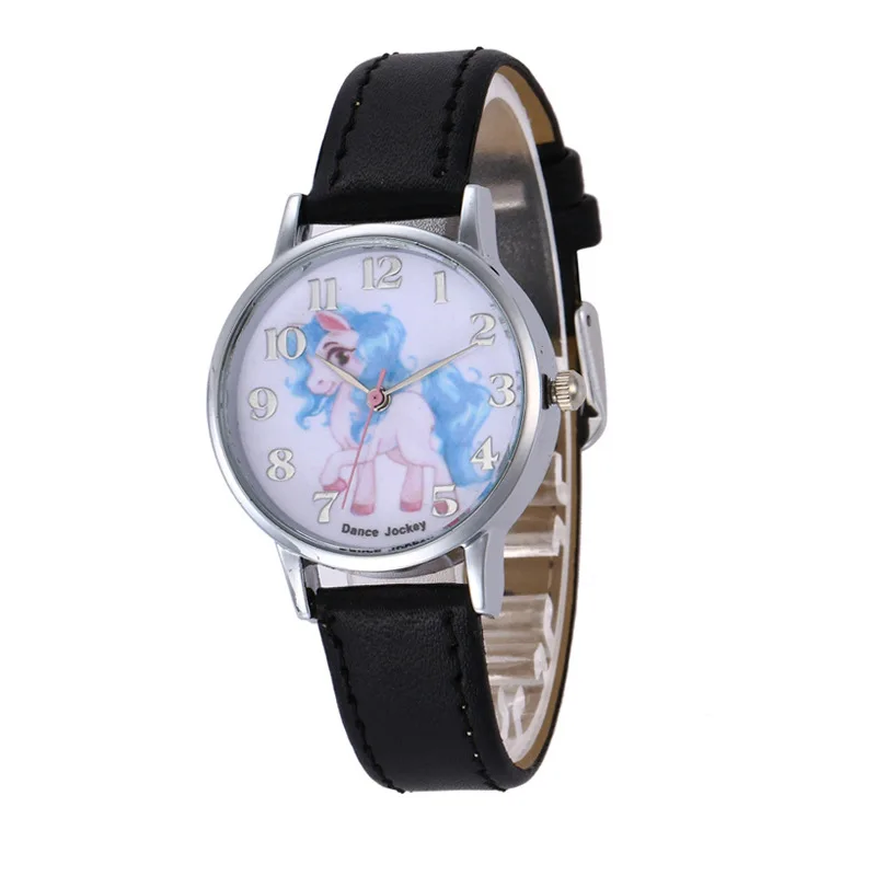 

Kids Watch Fashion Cute Cartoon Unicorn Leather Strap Wristwatch Classic Digital Girl Boy Watch Child Quartz Watch