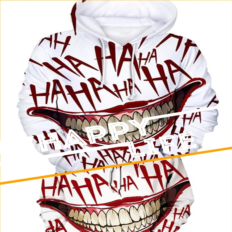 

Fashion Men's Autumn/Winter New Style Hooded 3D Digital Sweatshirts Men's/Children Smile Hoodies Clothing