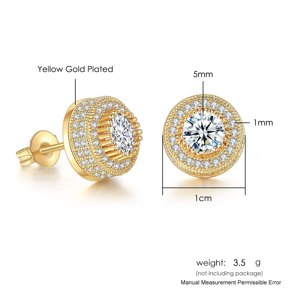 Роскошные серьги-гвоздики в стиле панк для женщин и мужчин циркониевые серьги