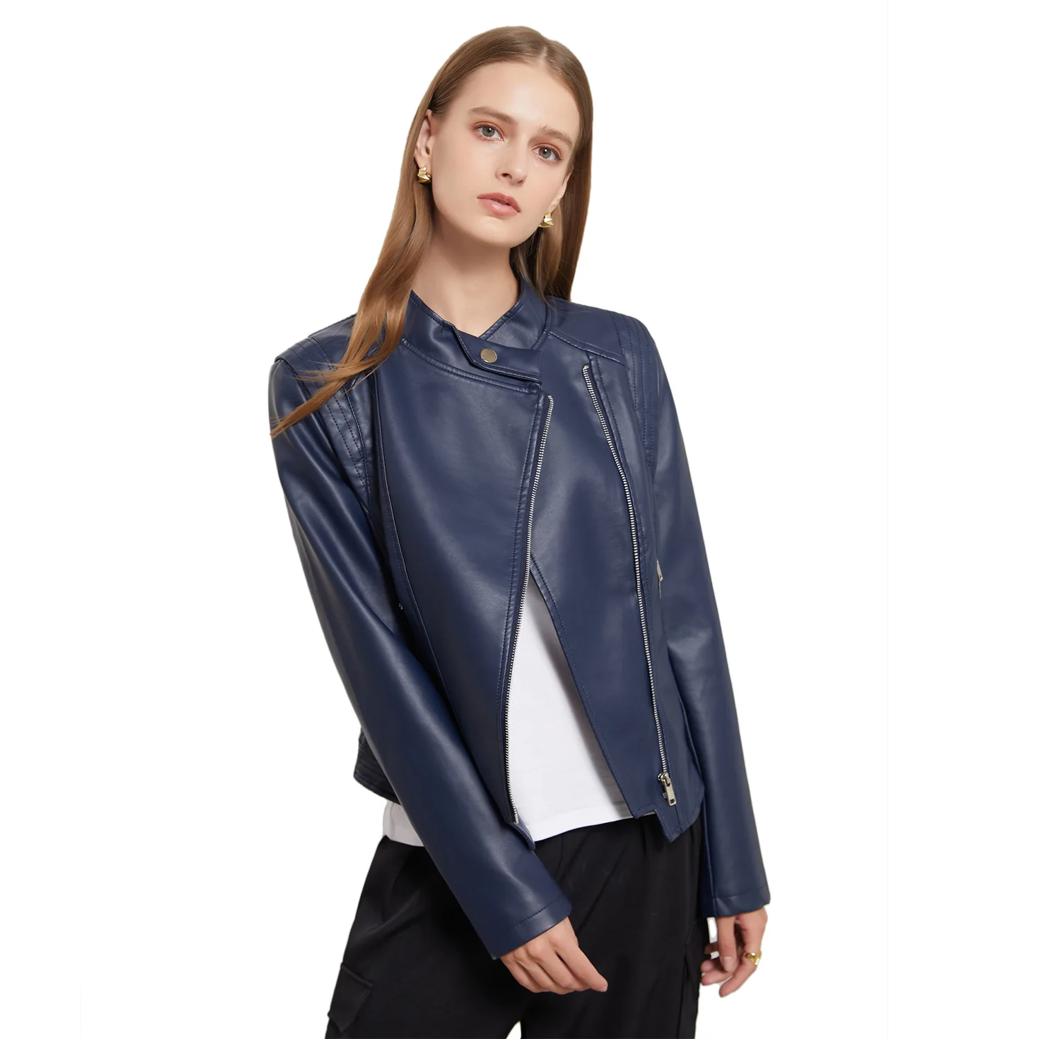 

Hot Sale 2021 New Women Spring Autumn Jacket Brief Short Casual Leather Female Coat Slim PU Leather Short Outwear Jacket S-3XL