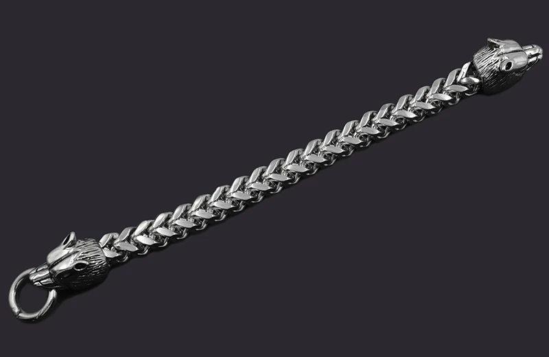 

Popular Street Skateboard Style Silver Color Stainless Steel Bracelet For Fashion Men Bracelet Hot Sale 22cm*10mm GB449