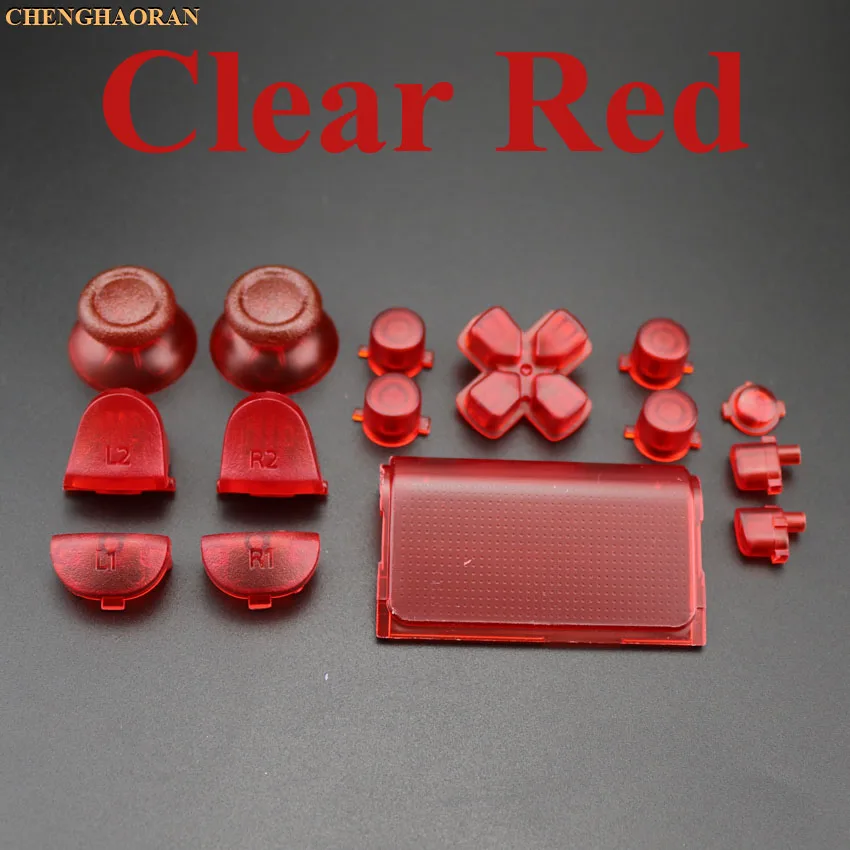 M Clear Red 1 Набор торцевых головок 17 Цвета Thumbsticks R2 L2 R1 L1 пусковых кнопок Mod Kit для Playstation Dualshock 4 PS4 2,0 DS4 010 011 1200 контроллер - Цвет: M Clear Red