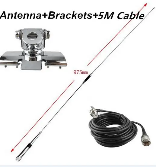 Dual band автомобиля штыревая антенна 145/435 м автомобильный мобильный радио антенна UV со скобами и 5 м кабель от AliExpress RU&CIS NEW