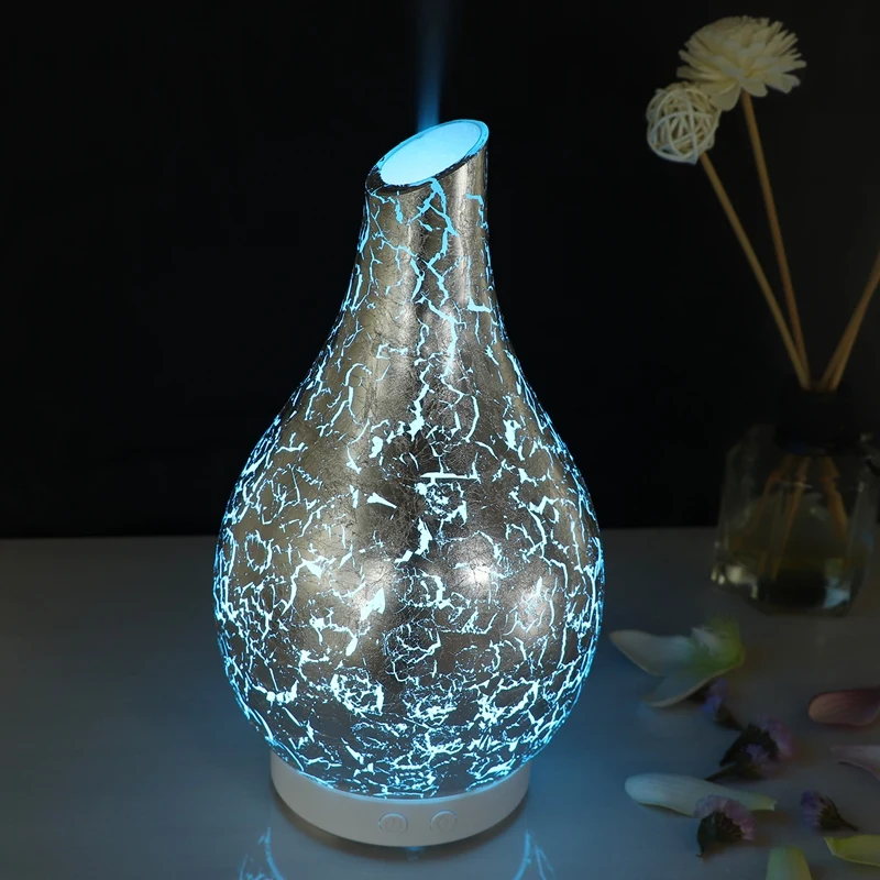 

Crack Glass Humidifier Ultrasonic Colorful Mute Aromatherapy Machine