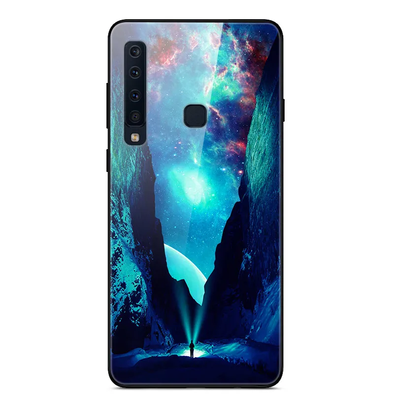 Чехол из закаленного стекла для samsung Galaxy A9, чехол с планетой космосом, стеклянный чехол на заднюю панель для samsung A9 A920F A920 A9S, чехол - Цвет: 44