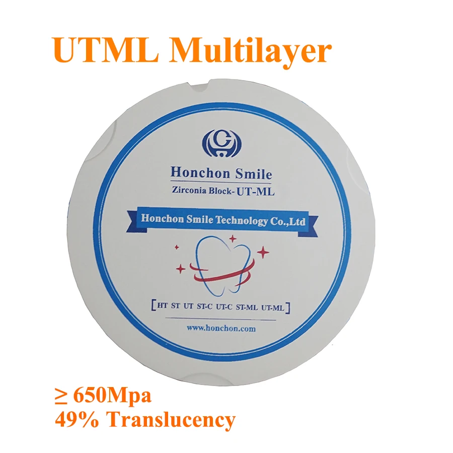 

1 Piece Zirkonzahn CADCAM Milling UTML 95x25mm Ultra Translucent Multilayer Zirconia Block