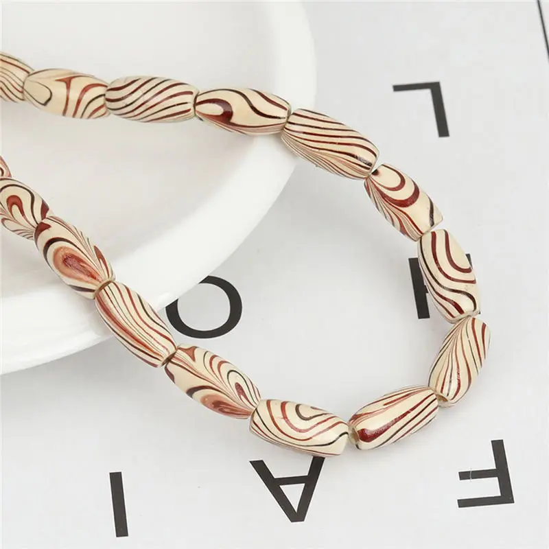 DoreenBeads деревянные бусины разделители овальные коричневые полосы 15 мм x 8 (5/8 &quotx