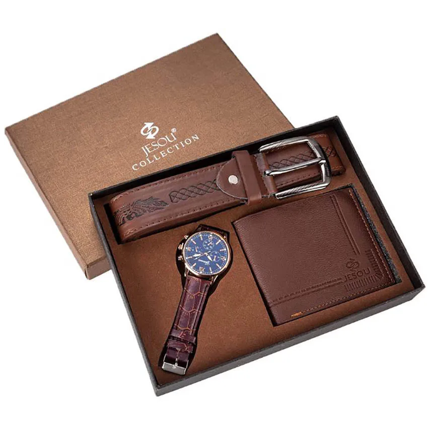 Рождественские мужские часы бумажник Ремень Подарочный Набор для мужчин бизнес