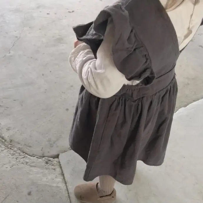 Осеннее хлопковое платье принцессы без рукавов с v-образным вырезом и сердечком