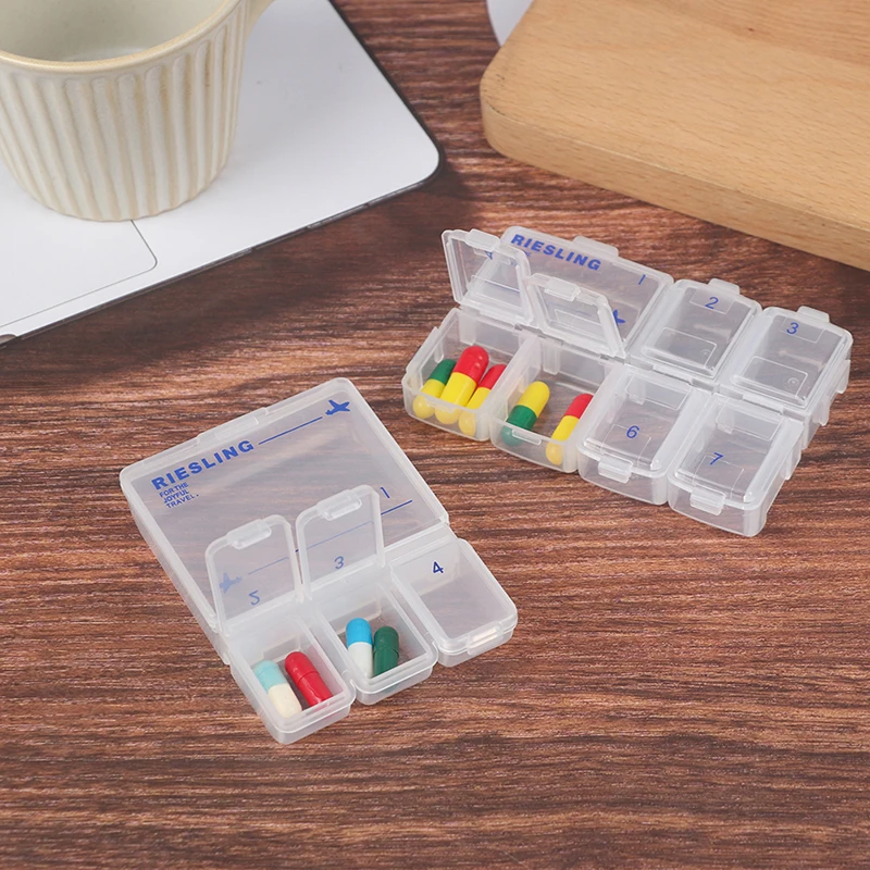 

Контейнер для лекарств в виде таблетки на 7 дней, органайзер для хранения еженедельных таблеток, контейнер для лекарств, независимая решетк...