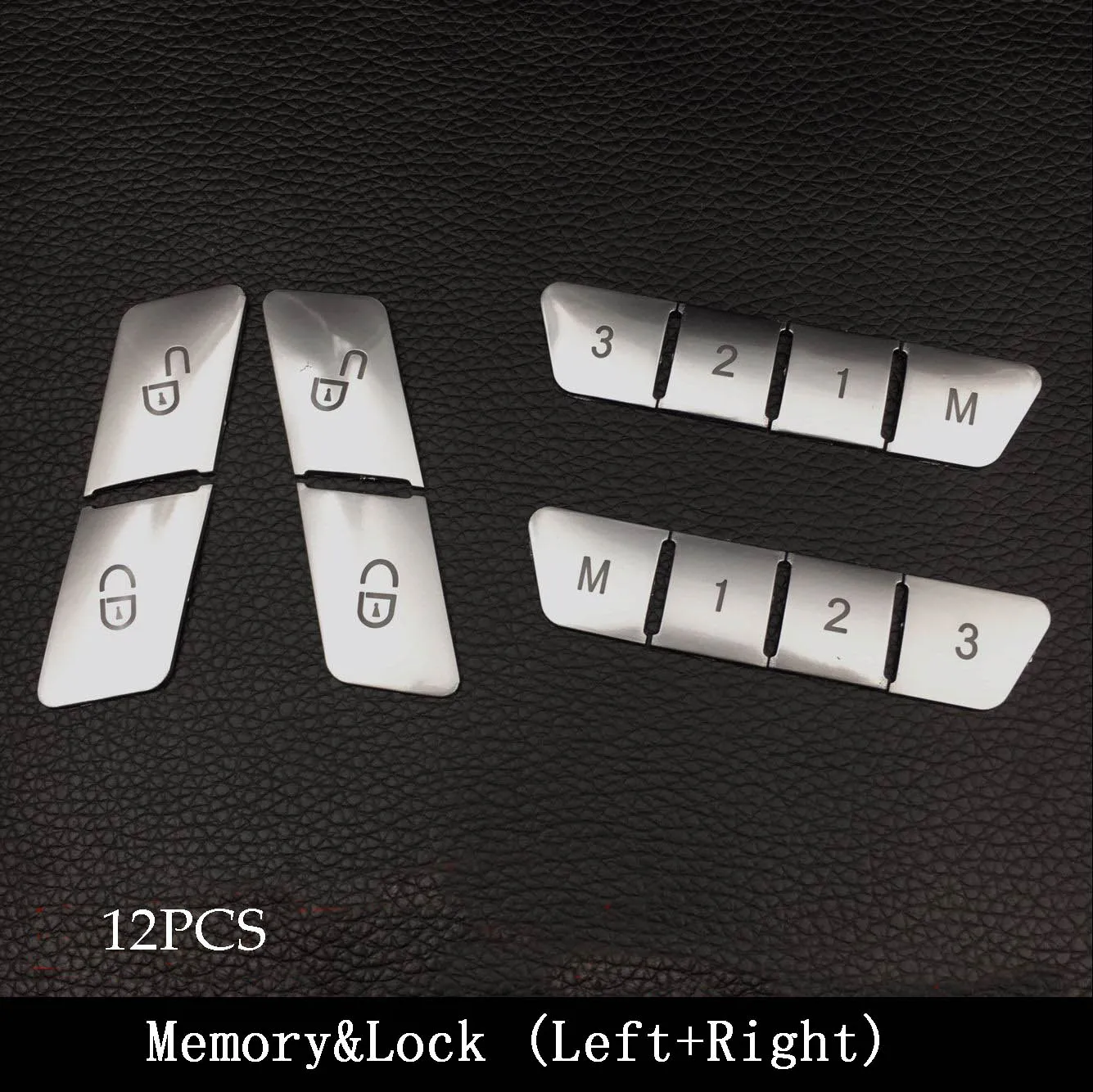 memory lock 12pcs Рулевое колесо сиденье Кнопка регулировки крышки наклейки для Mercedes Benz A B C E класс W204 W212 GLA X156 CLA C117 GLE W166 ML GL - Название цвета: memory lock 12pcs